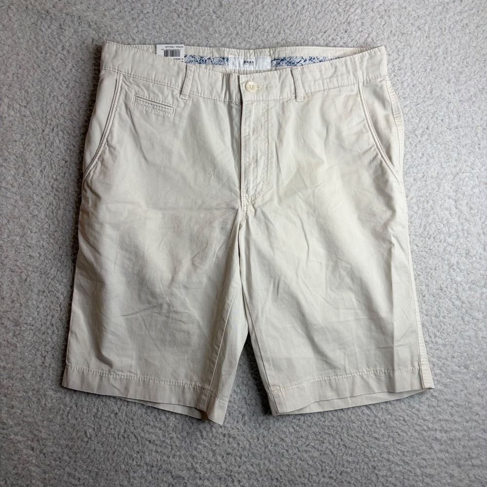 NEW Brax Feel Good Style Bari Regular Fit Chino Shorts Mens 33 Sand Beige NWT